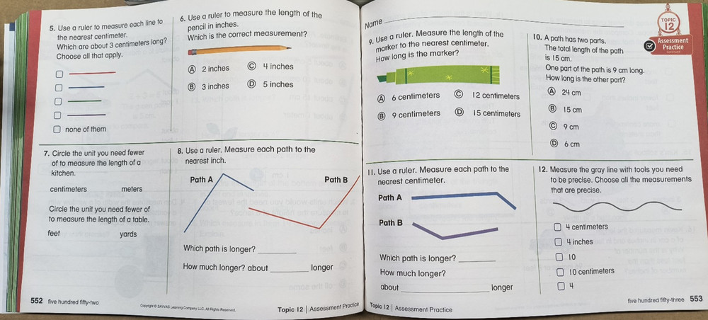 EnVision Mathematics Grade 2 Student Volume 1 & 2 Math Savvas 2020