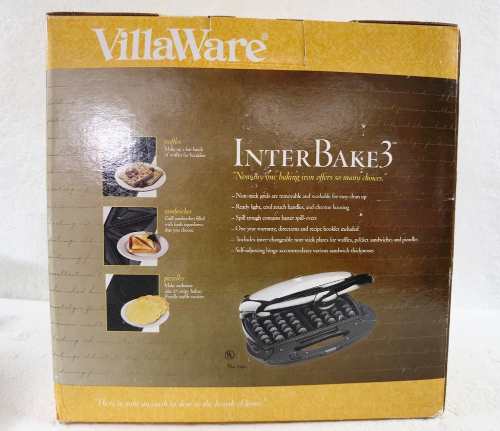 NEW VillaWare InterBake3 Multi baker 4-Square
