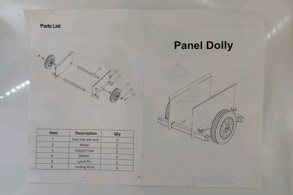 Panel Dolly, 600 Lbs Capacity, Drywall Mover with 8" Non-Flat Wheels, Adjustable