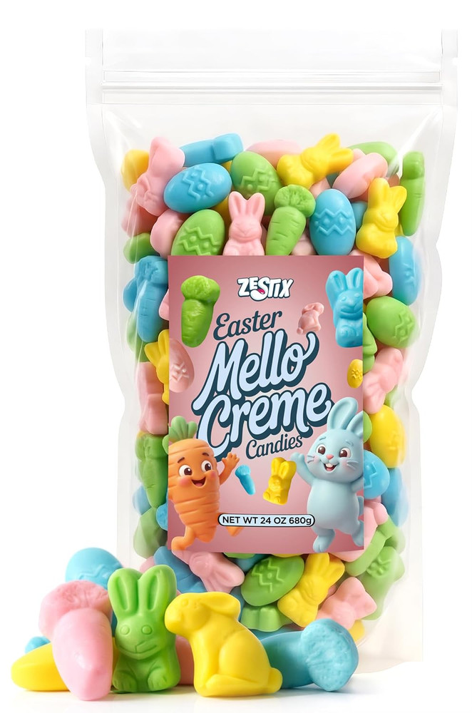 Easter Mello Creme Mix, 24 Oz Bulk Resealable Bag, Spring Candy Assortment with