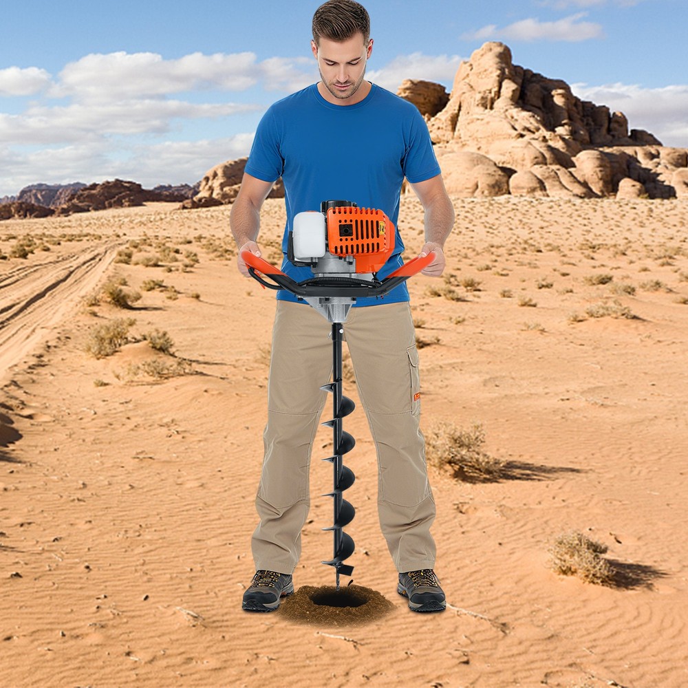 52cc Post Hole Digger Air-cooled Gas Powered Earth Auger Digging Machine