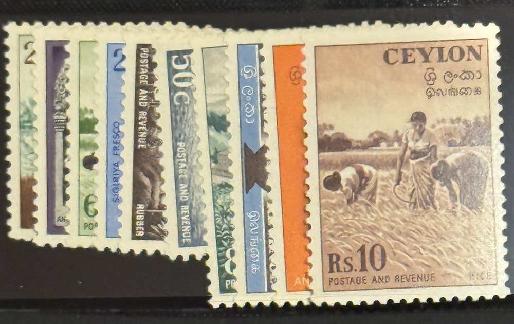 DP Stamps, Ceylon, 1954, SC 319-328, MLH, Complete Set, VF.