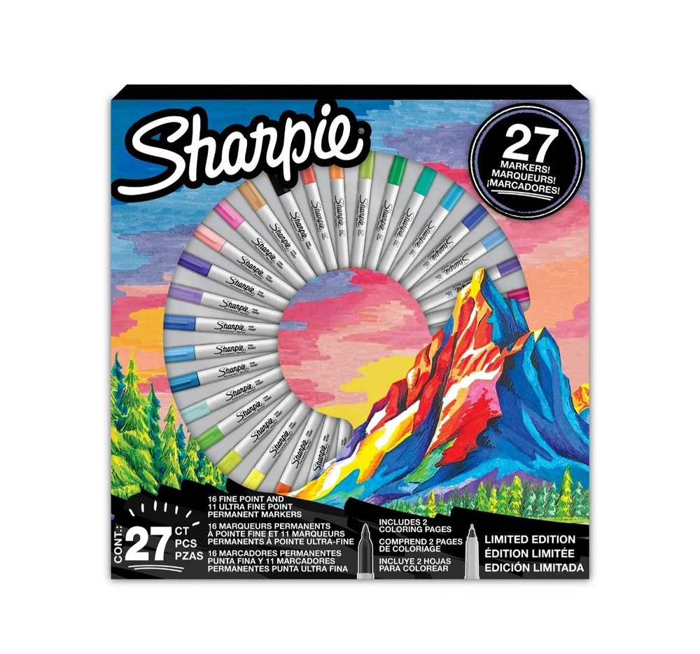 Sharpie Permanent Markers, Assorted Colors, 27 Count