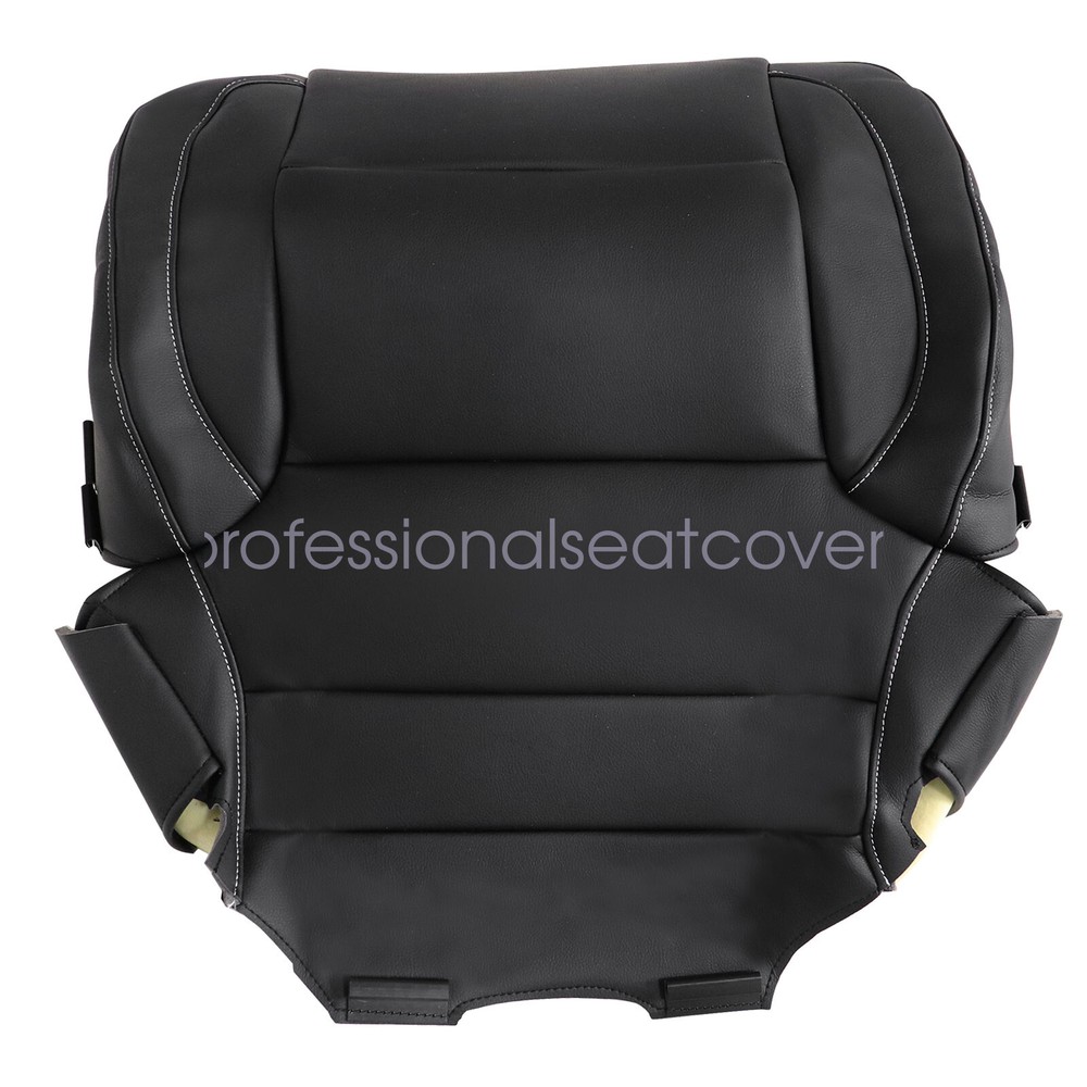 Black Leather Driver Bottom Seat Cover Replacement For 2014-2019 Chevy Silverado