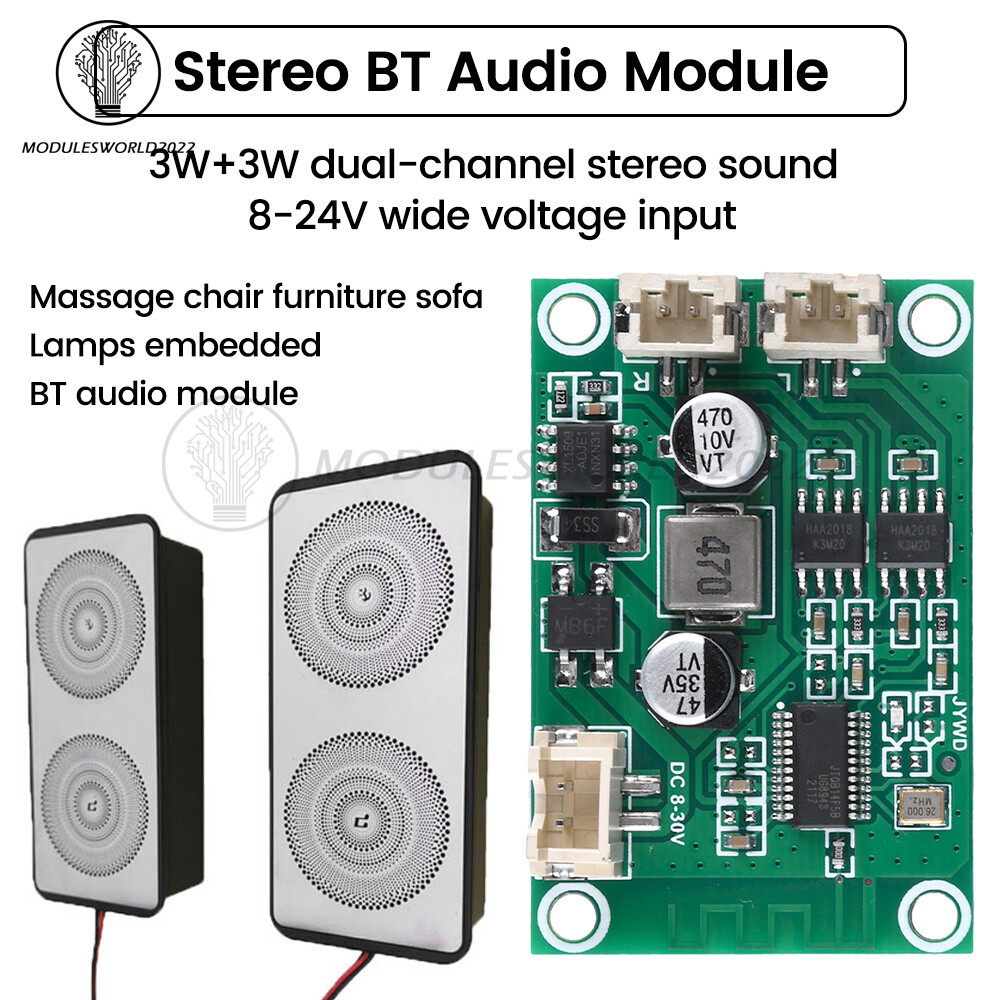 DC8V-24V 3W Bluetooth Amplifier Module Stereo Decoding 2 Channel Amplifier Board