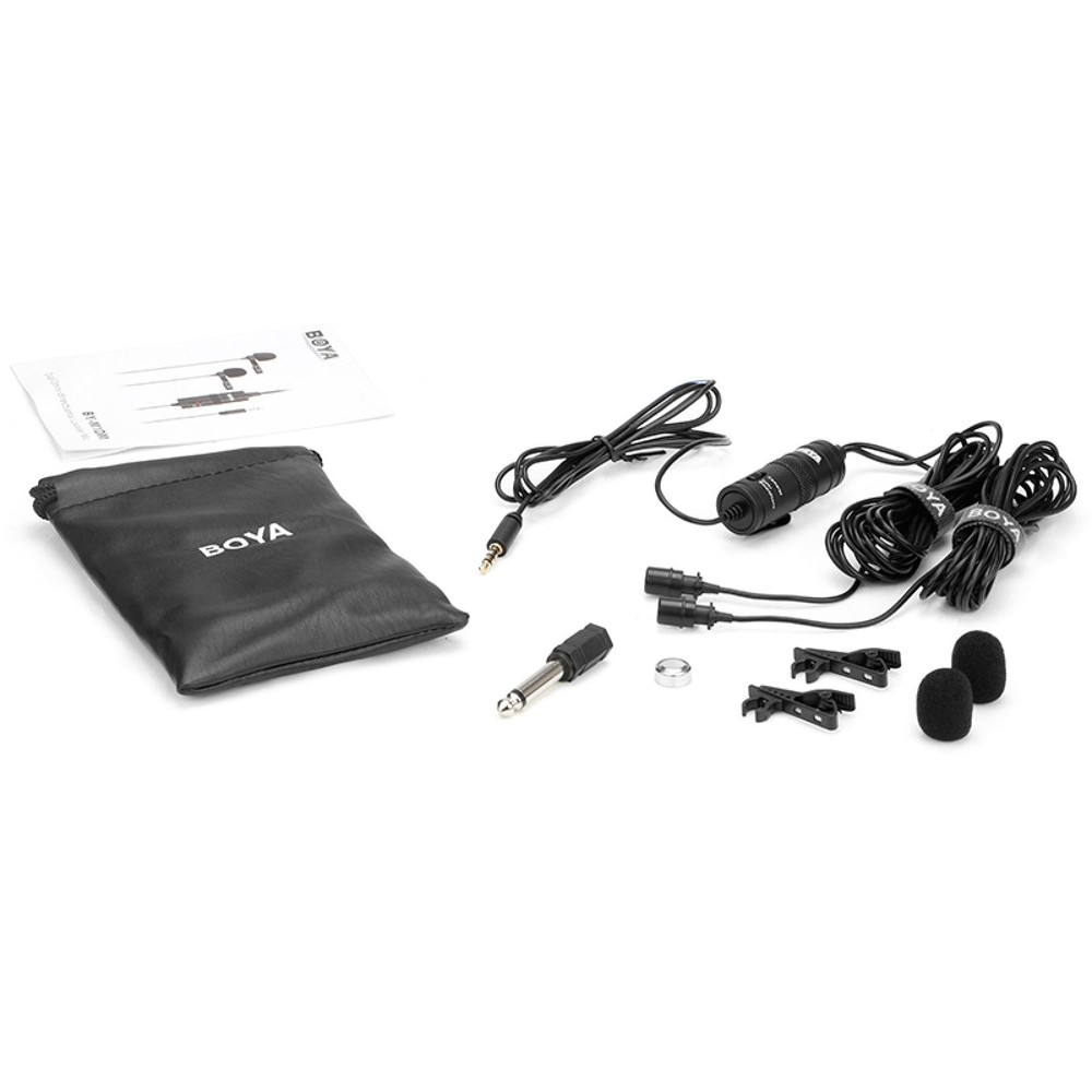 BY-M1DM Dual Omni-directional Lavalier Microphone For Android Smartphone E