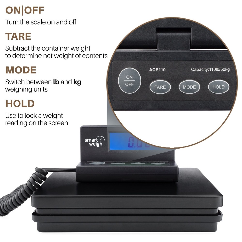 Digital Shipping Scale, AC Adapter Included