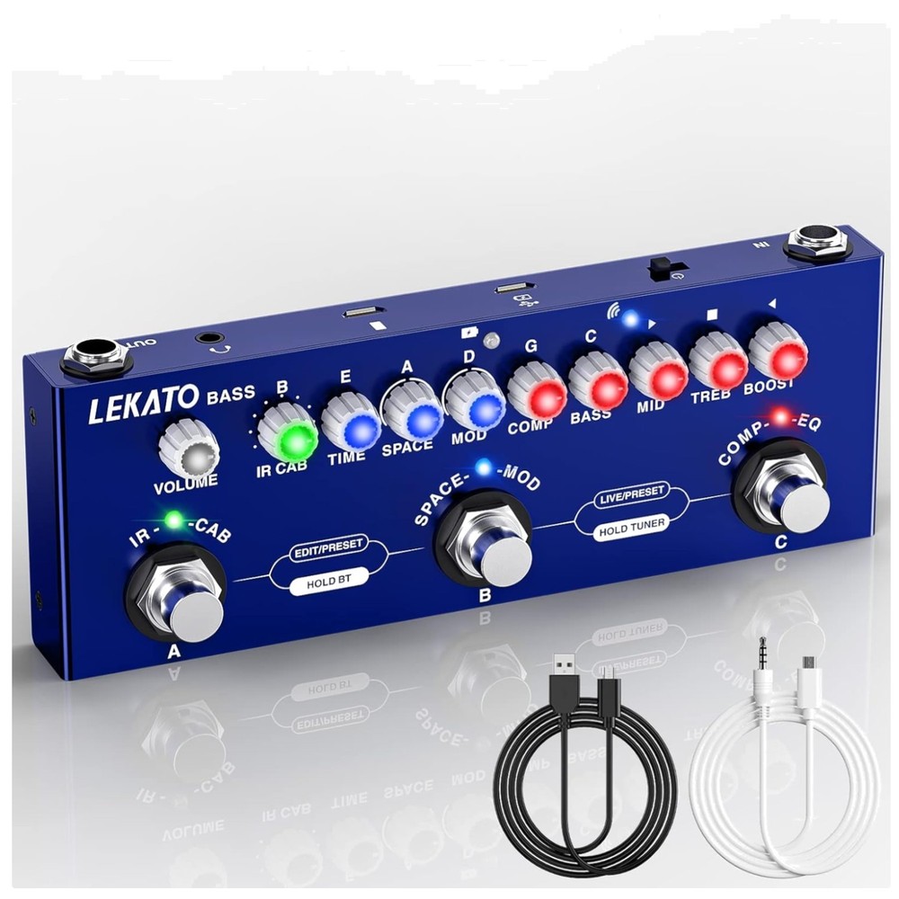 Bass Multi Effects Pedal with 9 Amp Modes & 8 IR CAB