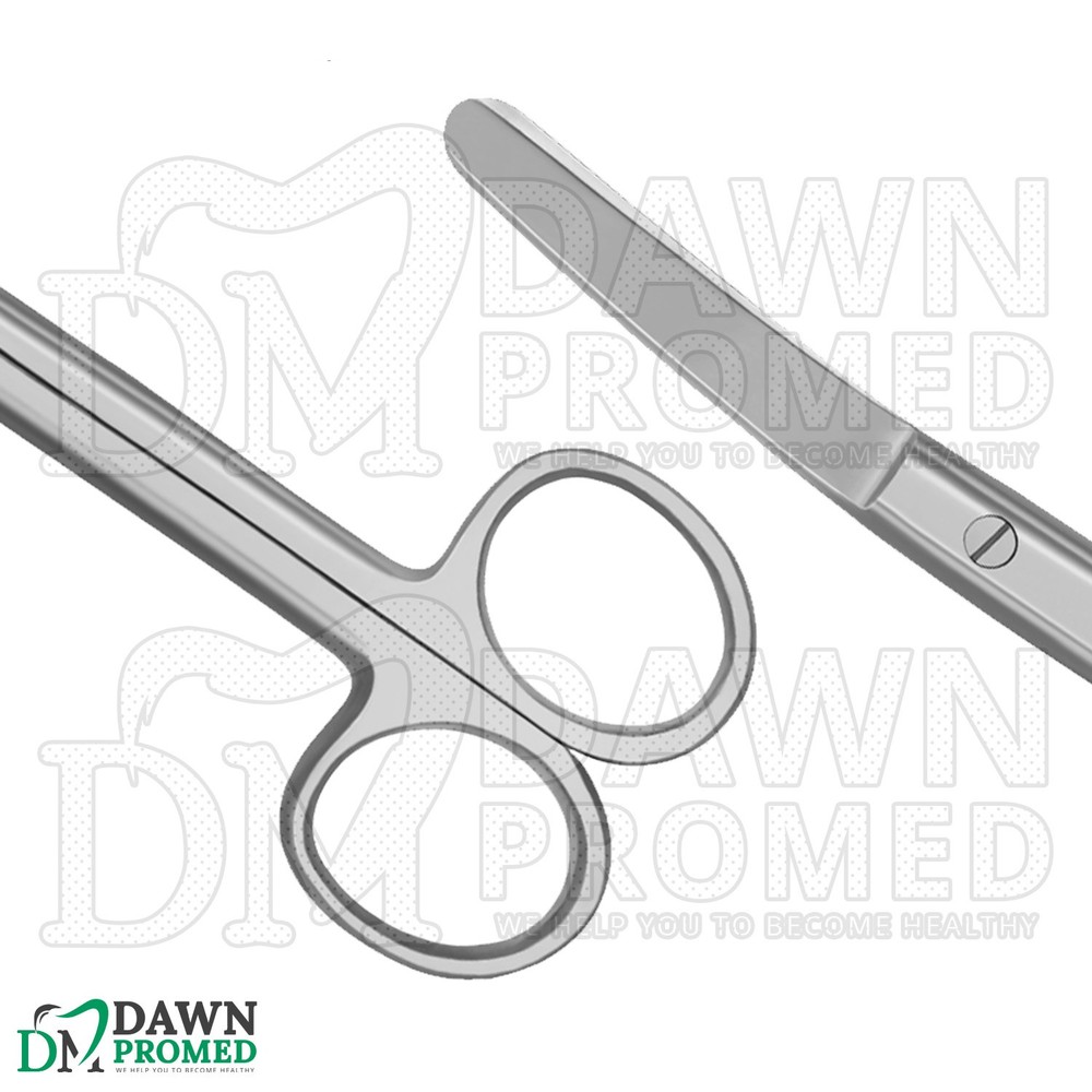 6 Pcs Operating Scissors 6.5" Curved Blunt Blunt Round Pattern Surgical Set
