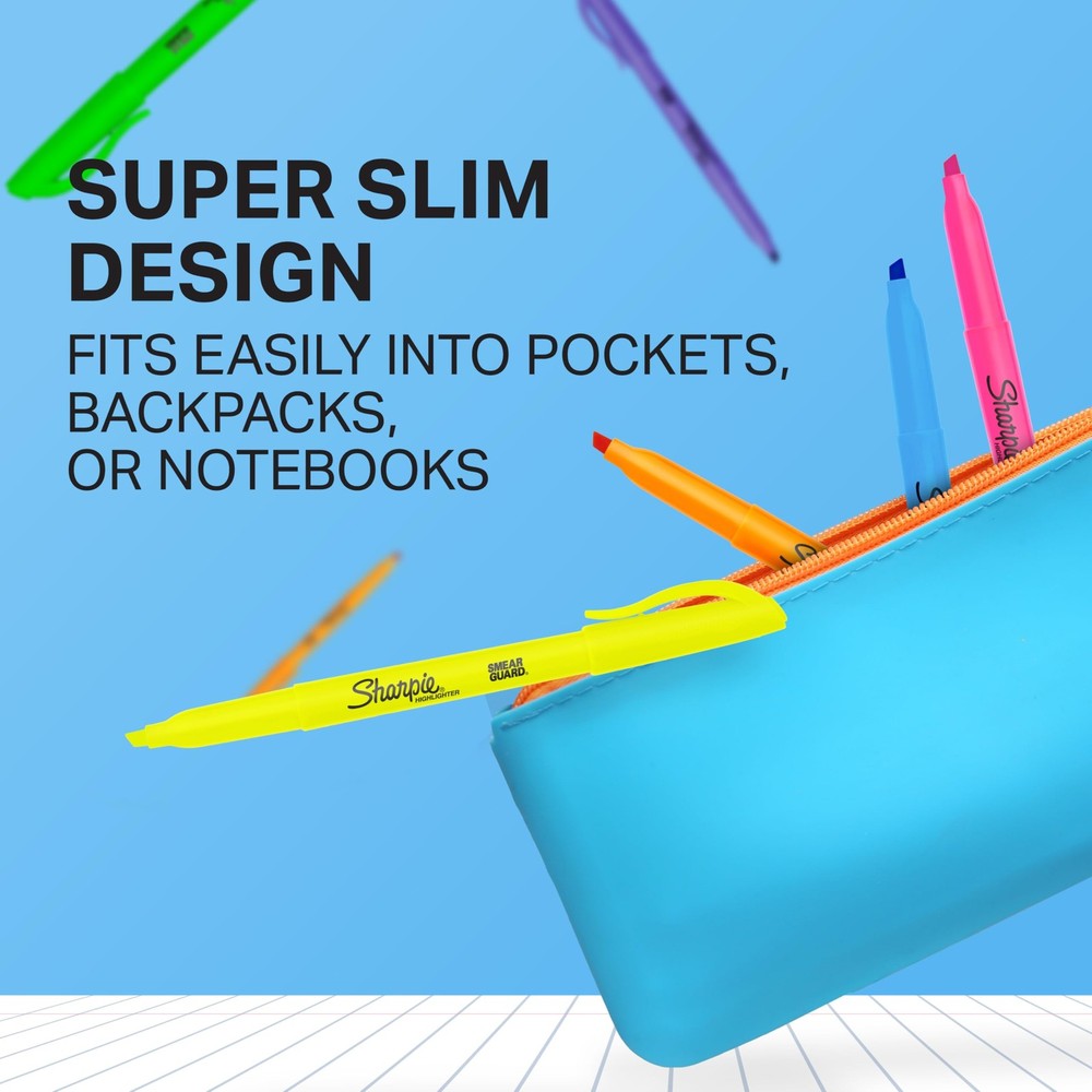 Sharpie Pocket Highlighters, Chisel Tip, 24 Count (Pack of 1), Assorted