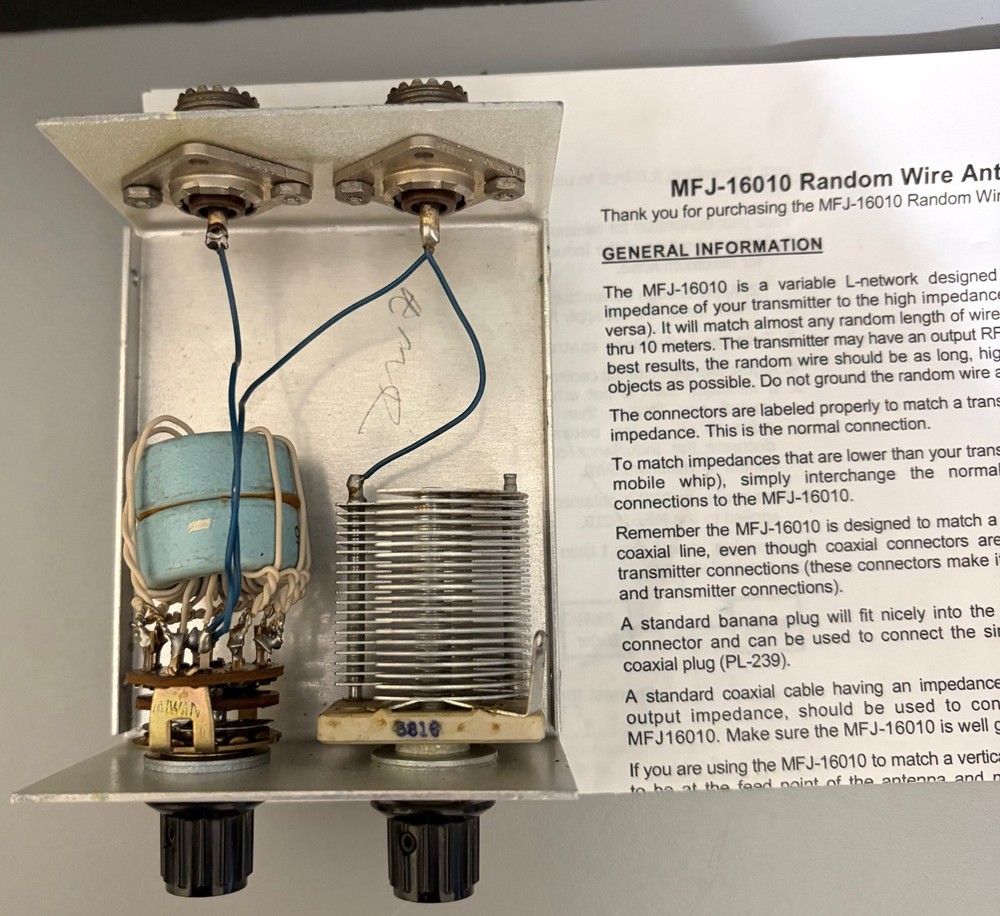 MFJ-16010 RANDOM WIRE TUNER, TESTED.
