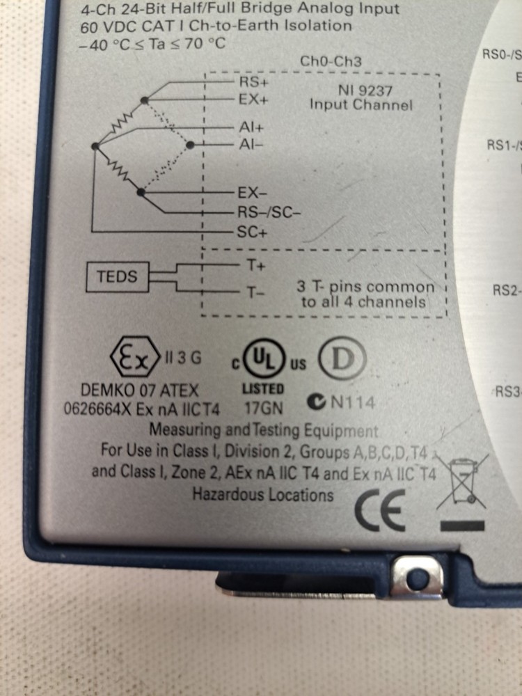 National Instruments NI 9237 w/ DSUB Bridge Analog Input Module USED
