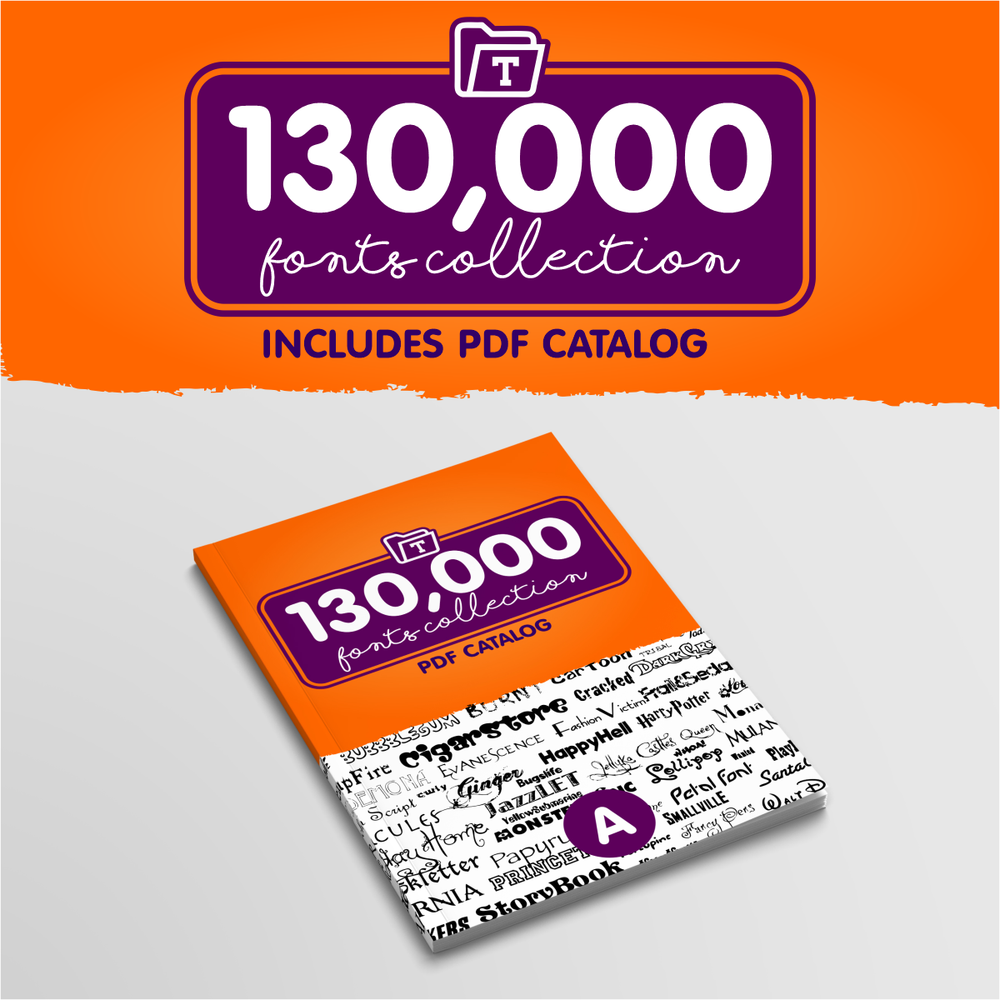 130,000 FONTS COLLECTION (Includes PDF catalog)