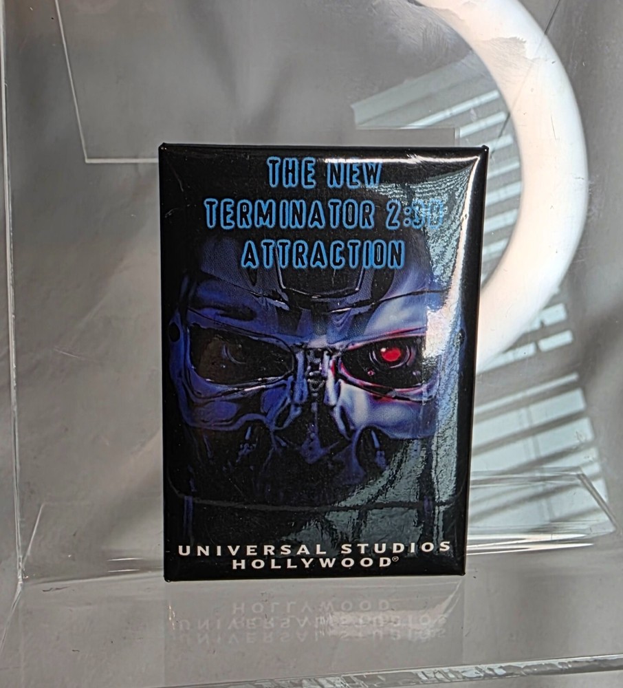 Universal Studios Hollywood Terminator 2: 3D Ride Promo Button 1999