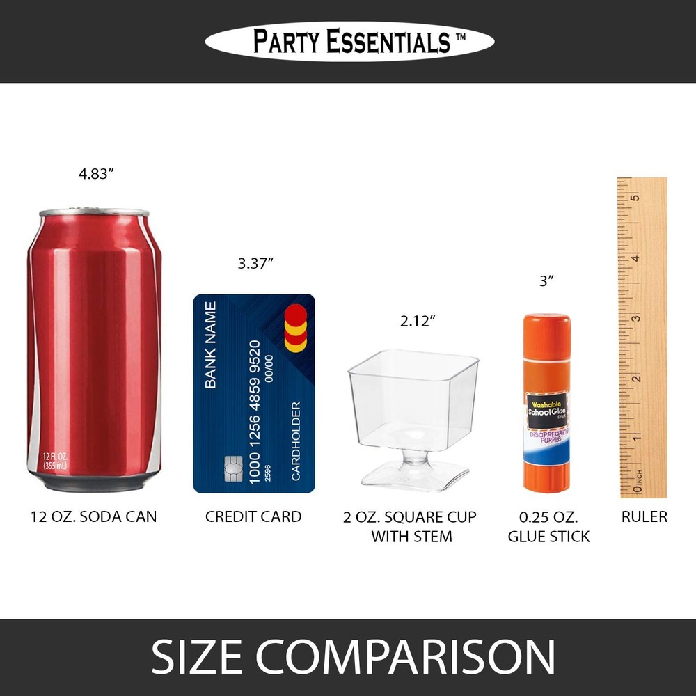 Party Essentials Mini Disposable Plastic Small Portion Ice Cream/Dessert/Yogurt/
