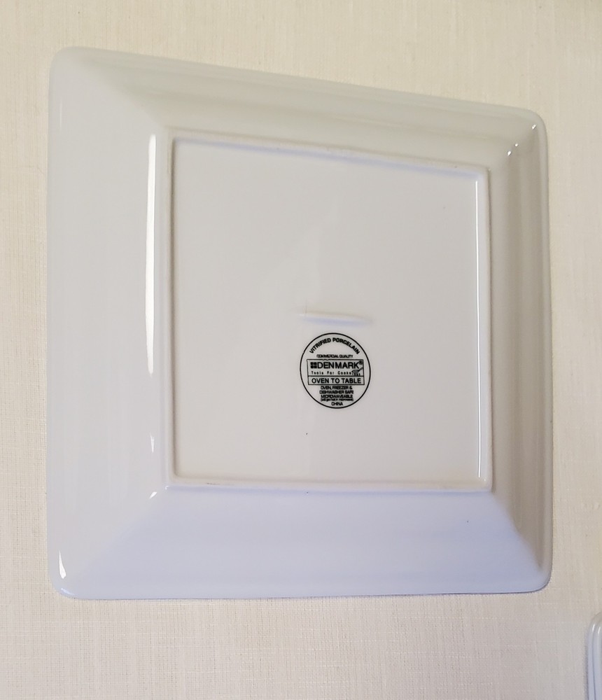 Denmark Tools For Cooks Vitrified Porcelain White Square Dinner Plates 4 - 11"