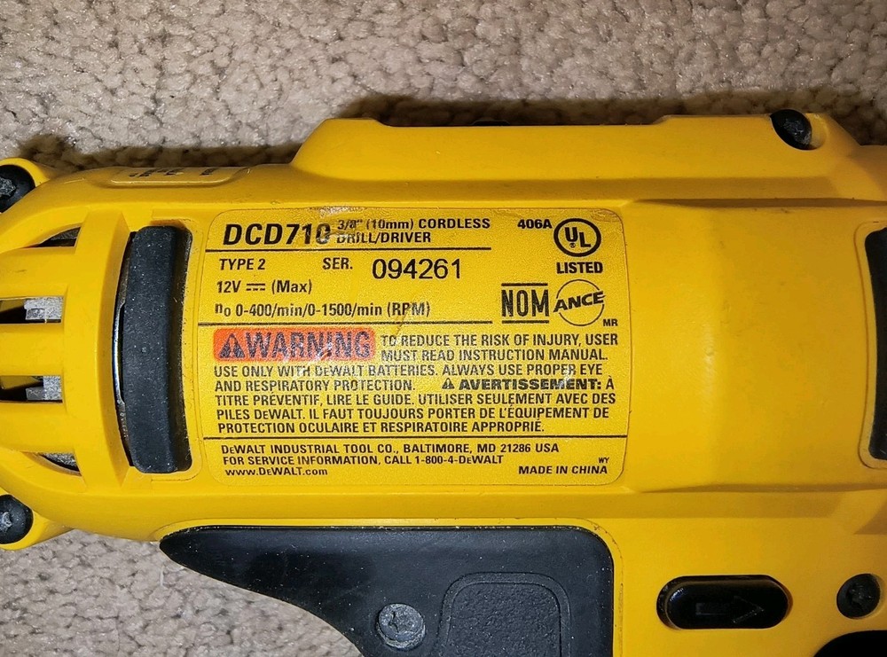 DeWalt DCD710 12V MAX 3/8" Drill/Driver (Bare Tool)