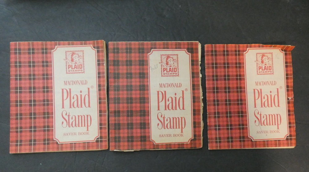 LOT 3 PLAID STAMP SAVER BOOKS