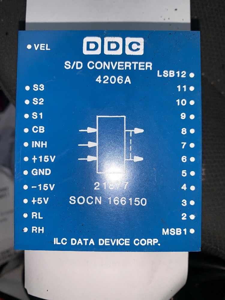 Vintage DDC S/D Converter SOCN 166150 . 21877. 4206A ILC DATA DEVICE CORP.