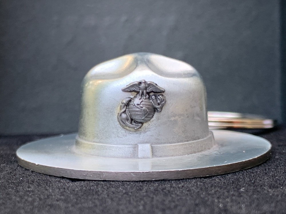 USMC Marine Corps campaign hat keychain