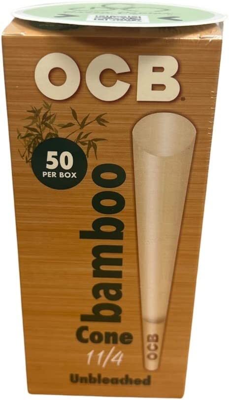 OCB Bamboo Unbleached Cones 50/box 1.25