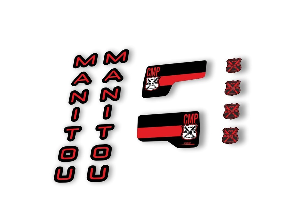 Manitou Machette Comp 2020 Fork Suspension Decal Kit Sticker Set Red