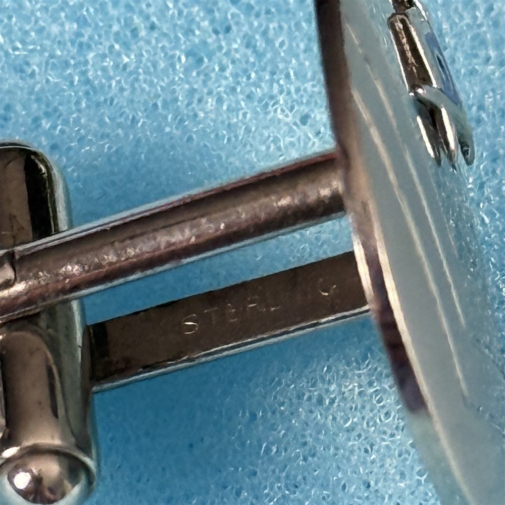 Masonic Compass & Square Blue Lodge Emblem Sterling Silver Cufflinks#57861