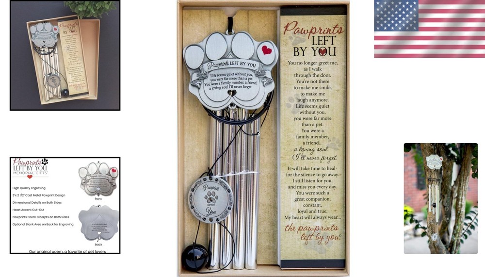 Pawprint Wind Chime - Pet Memorial Gift