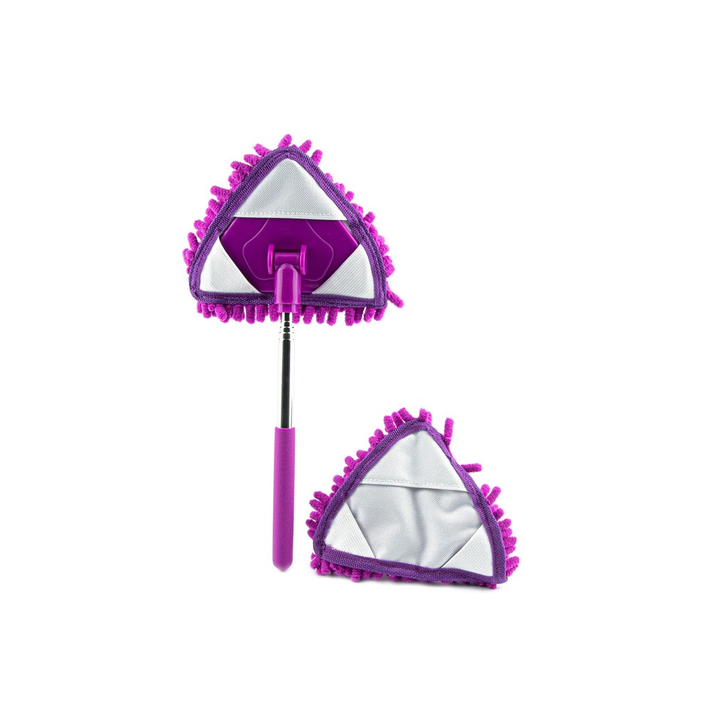 Smart Home Retractable Long Handle Microfiber Dusting Tools with Rotating Heads