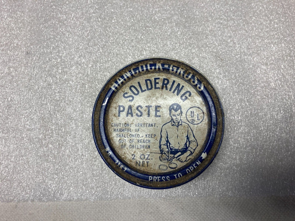 Vintage Tin Hancock Gross Soldering Paste