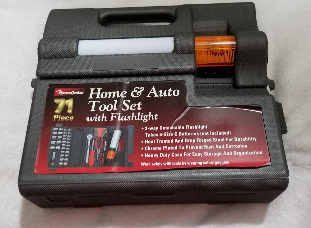 Homecenter Home & Auto 71 Piece Tool Set w/Flashlight (New)