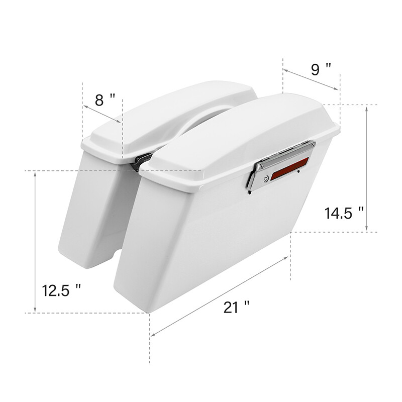 White Hard Saddlebags + Conversion Bracket Fit For Harley Softail 1984-2017 2016