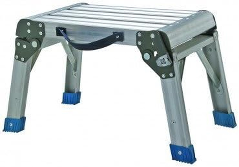 Step Stool and Working Platform 350 Lbs. Capacity Foldable Anodized Aluminum by