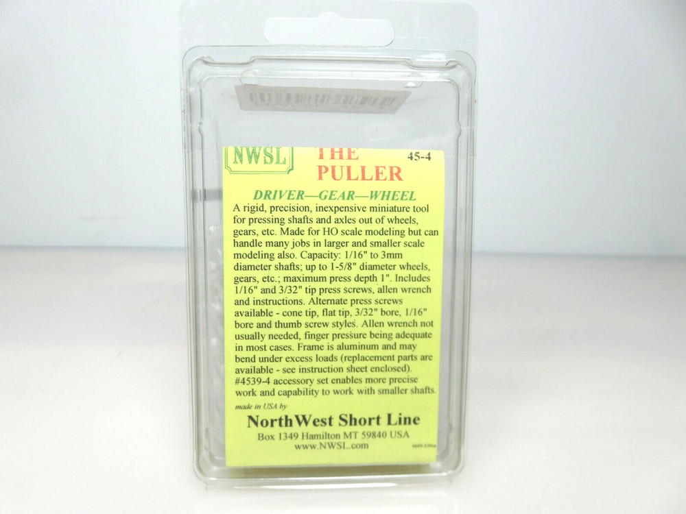 NWSL Northwest Short Line 45-4 The Puller HO Scale Wheel Driver Gear Puller NIB