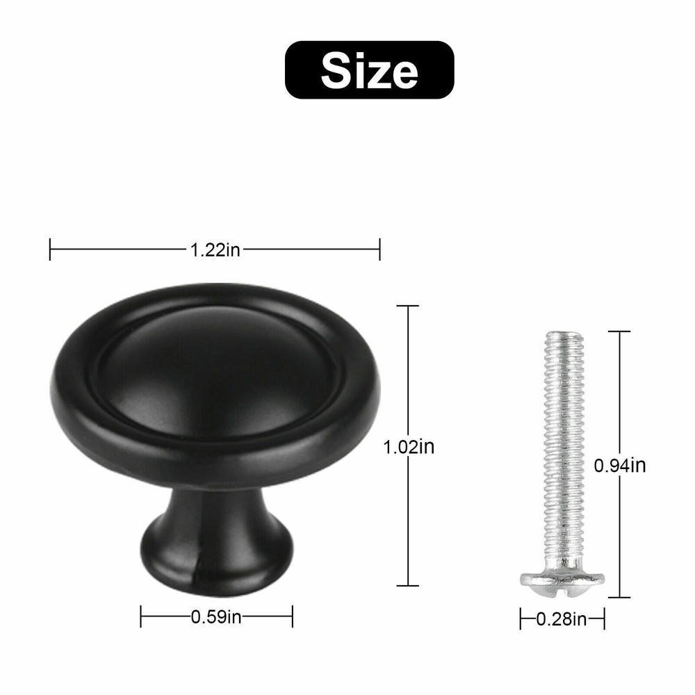 Lot Matte Black Cabinet Pull Knobs Kitchen Drawer Handles Door Cupboard Hardware