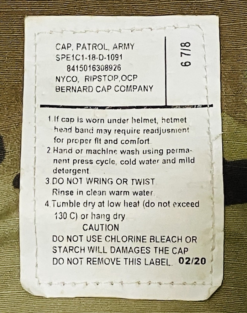 US Army Issue Patrol Cap Camo 6 7/8