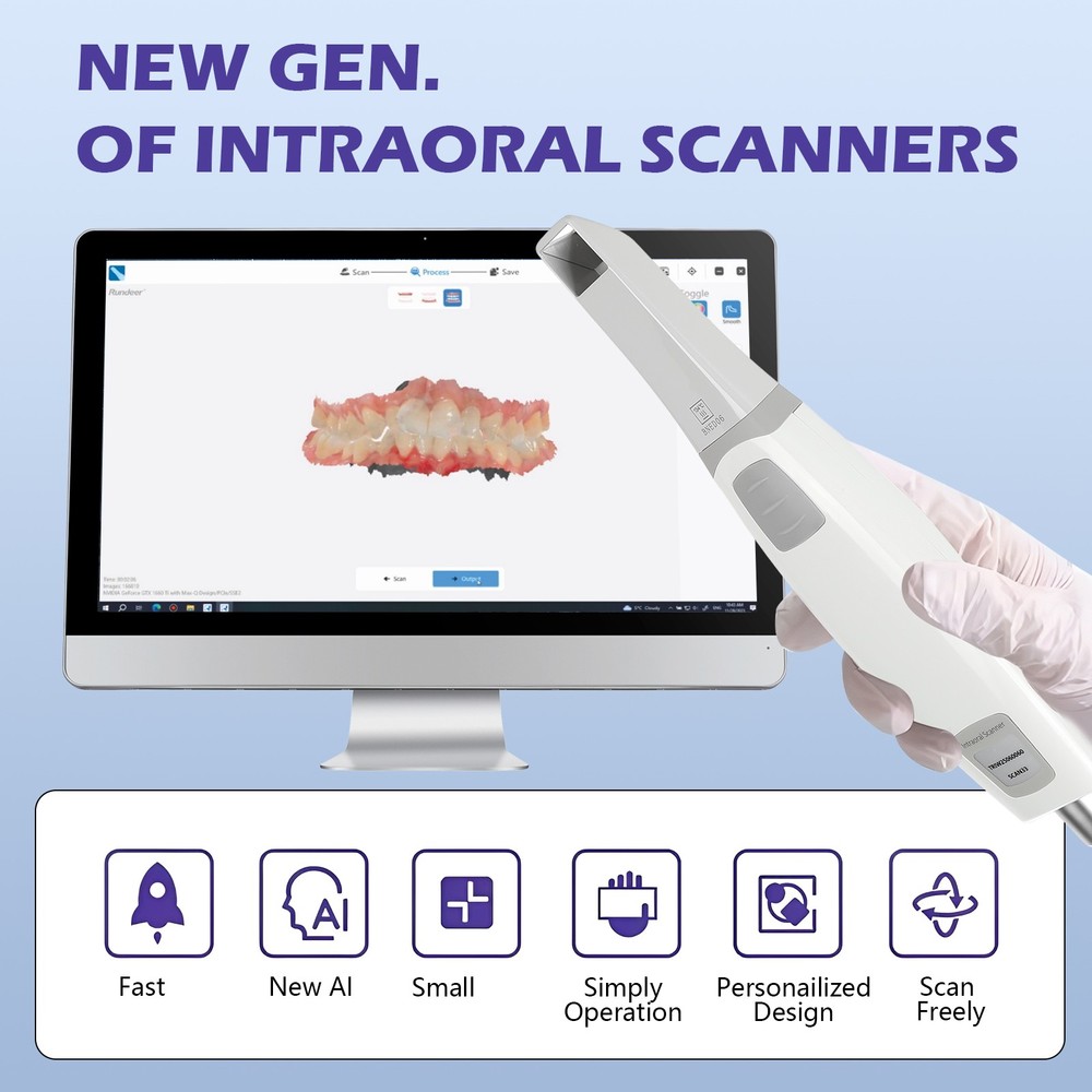 Dental Intra oral Scanner Remote sensing function AI Scanning Software+4 Tips S5