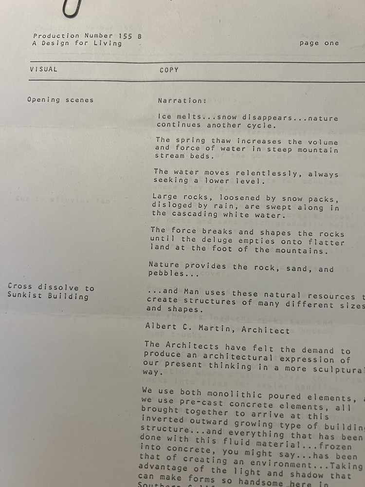 Rock Products Film Design for Living "From the Source" Movie Script Concrete' 73