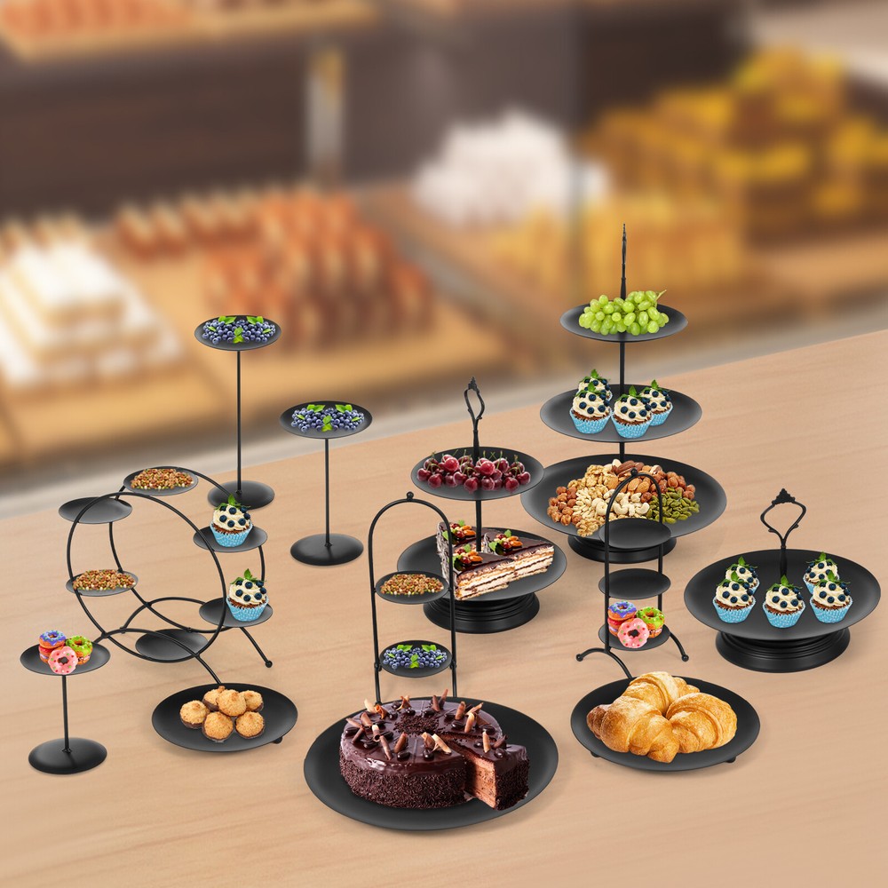 12-Piece Round Dessert Display Stand Set for Cakes, Cupcakes & Snacks