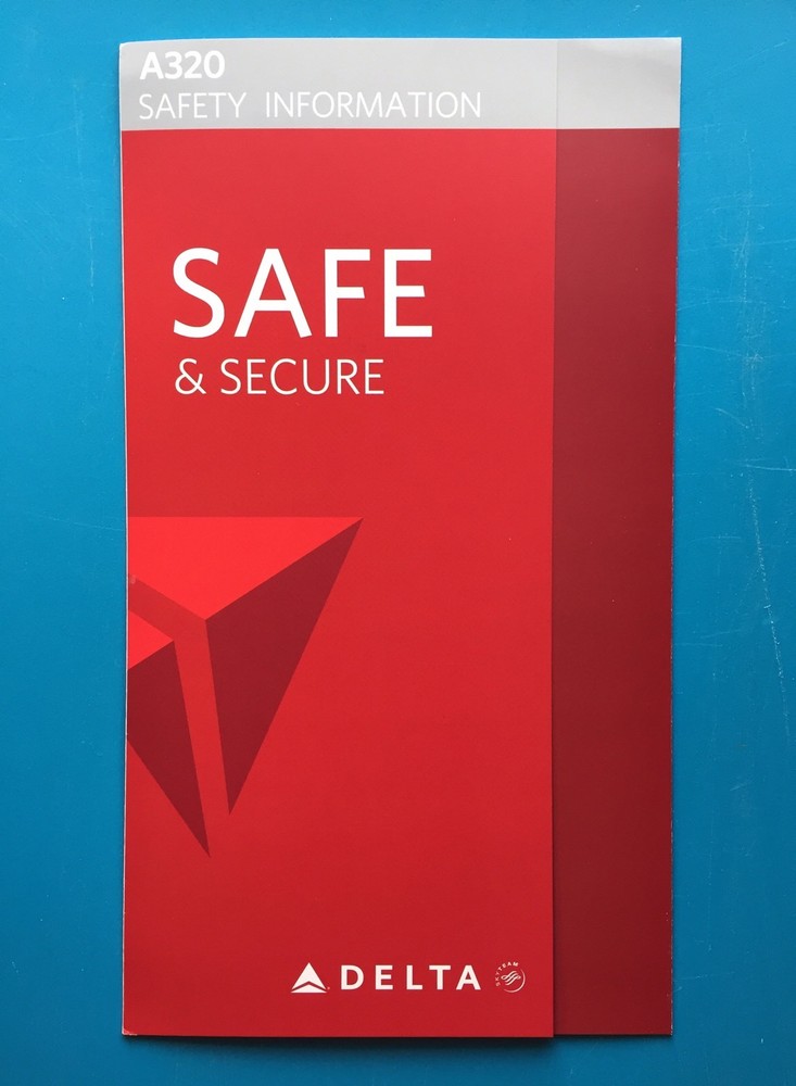 DELTA AIRLINES SAFETY CARD--AIRBUS 320