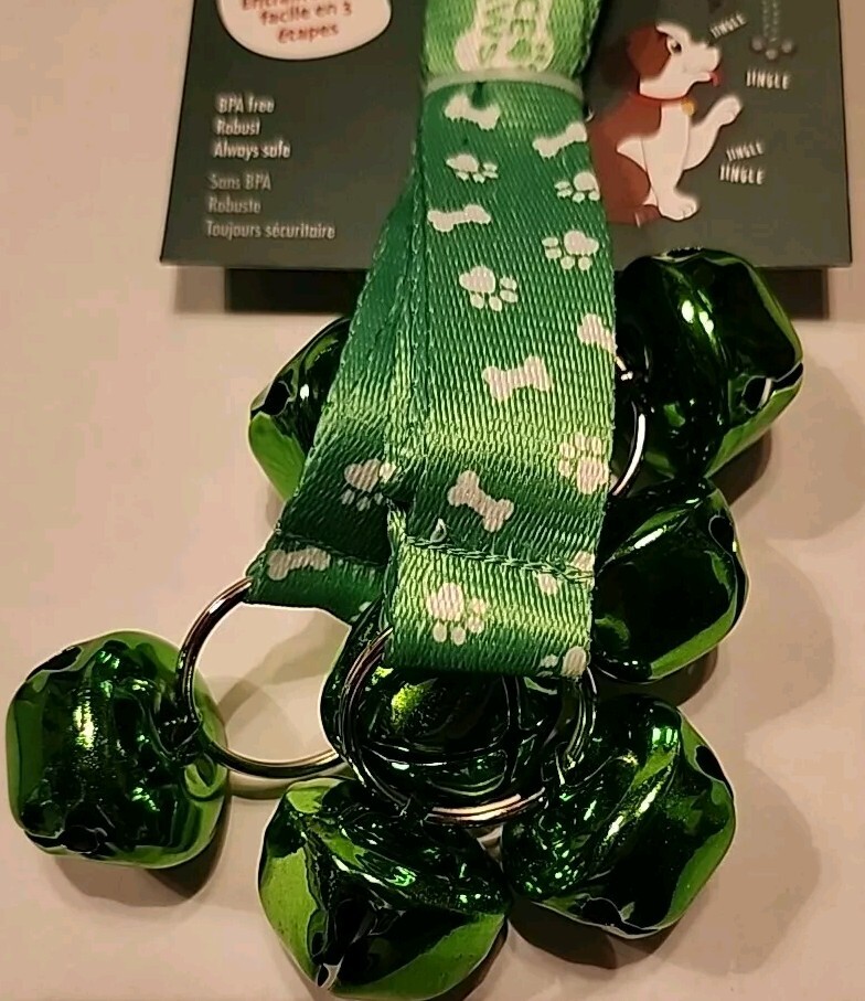 Nice Paws Holiday Potty Time Bells Green NWT