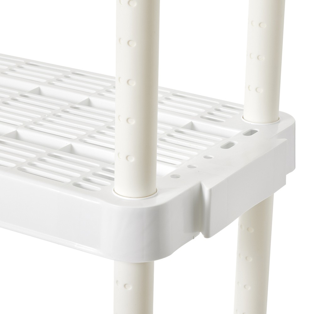 Gracious Living Medium Duty 4 Tier Ventilated Shelving Units, White (2 Pack)