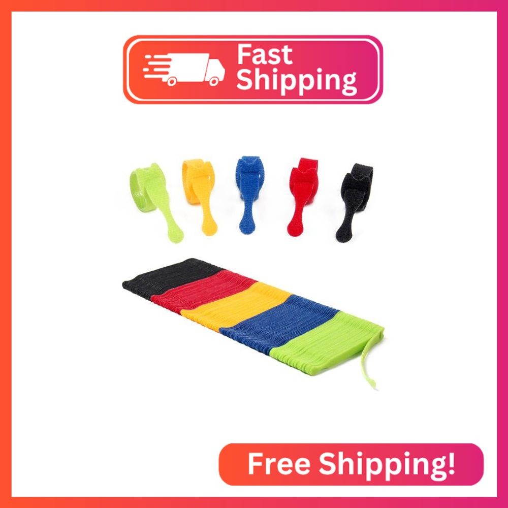 OneLeaf 180PCS Valuable Wire Organizer 4Inch Reusable Cable Ties with Hook and L