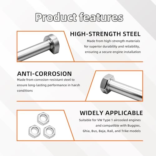 9551 Engine Mounting Bolt Kit, Compatible with VW Aircooled Engines, Dune