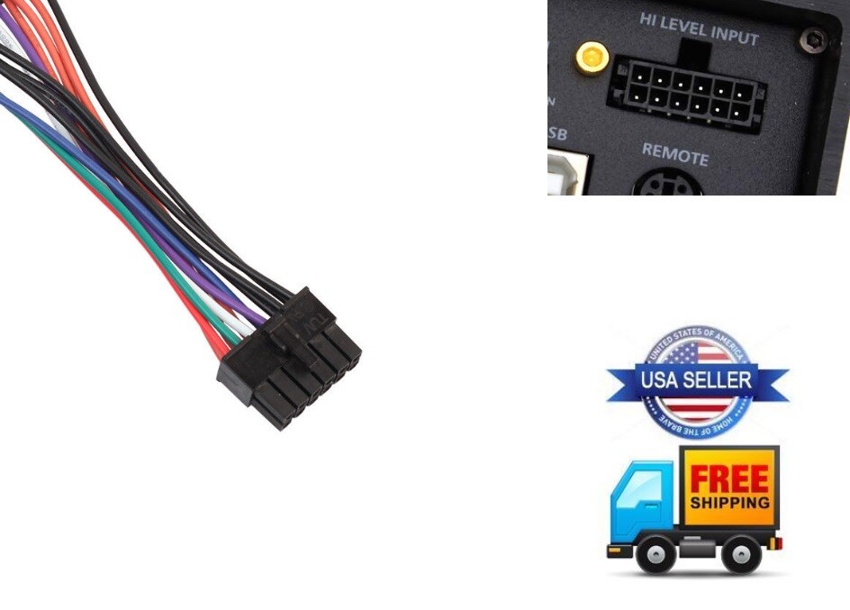 12-Pin Speaker High Level Input Plug Harness Amp DS18 G4000.5D Amplifier