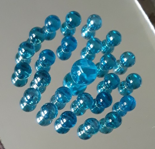 25 Quality Clear Blue Marbles. Great for Playing, Collecting, or Decorating.