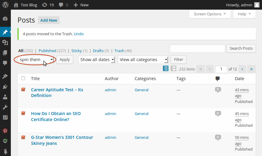 Wordpress Auto Spinner 3.19.0 Articles Rewriter Plugin Latest GPL License