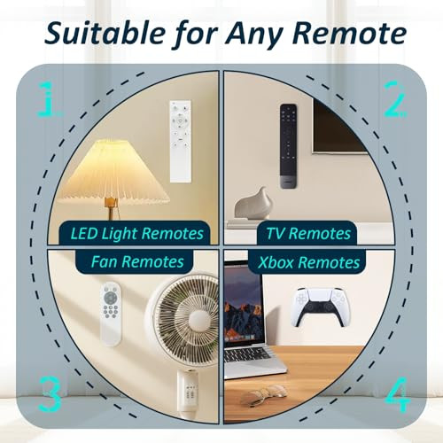Magnetic Remote Control Holder Wall Mount Self-Adhesive, 6 Pack Upgraded