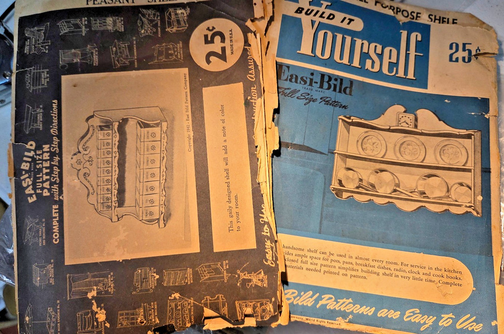 Easi-Bild full size patterns - Peasant Shelf & All Purpose Shelf - 1942 - 2 plan