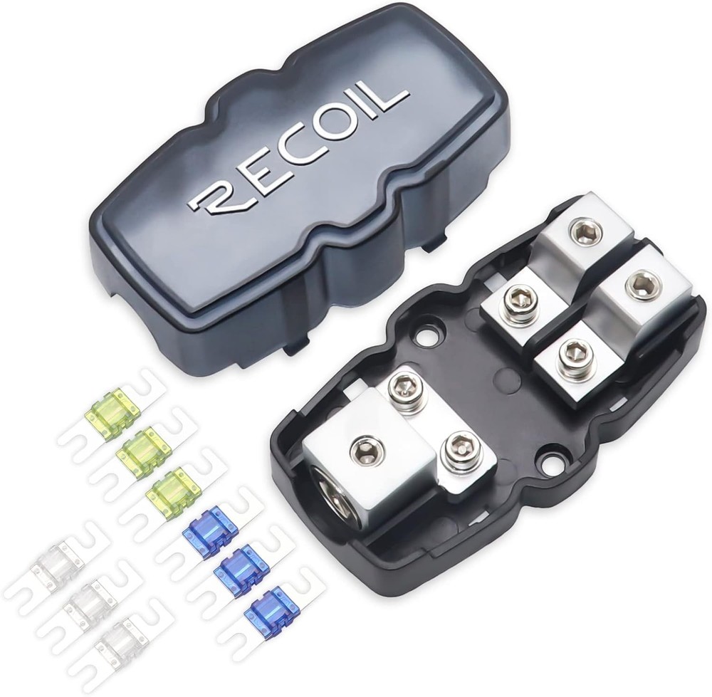 Robust 2-Way Fused Distribution Block - 24V DC, High-Temp Polycarbonate Design